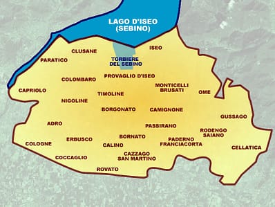 Mappa Lago D'Iseo, Cartina Franciacorta